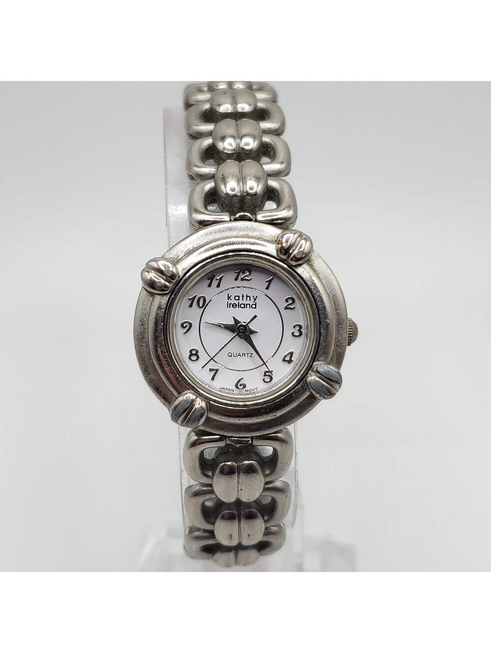 Kathy Ireland Womens Watch 25mm Silver Tone White Dial New Battery